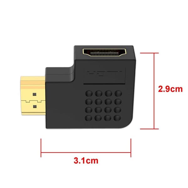 VCE 2-pack HDMI Angle Adapter 4K HDMI Angle Connector 90 Degree Right Angle