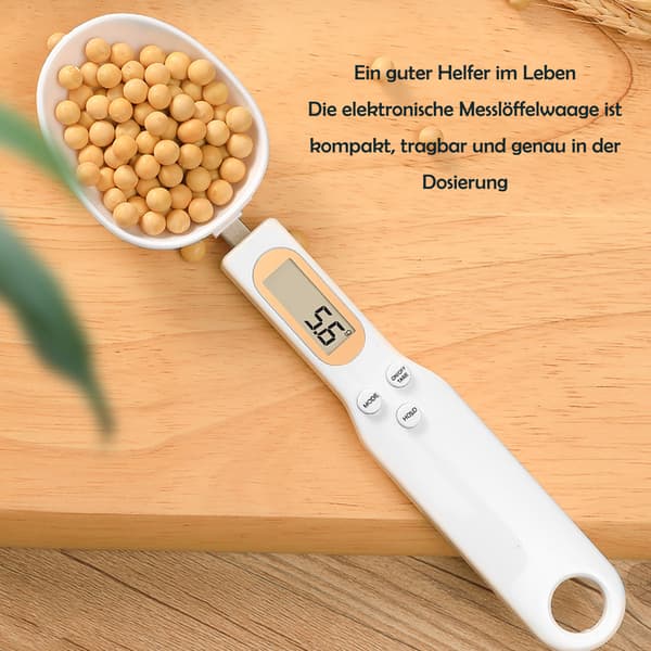 (White) 500g/0.1g Electronic Kitchen Scale Measuring Spoon, Digital