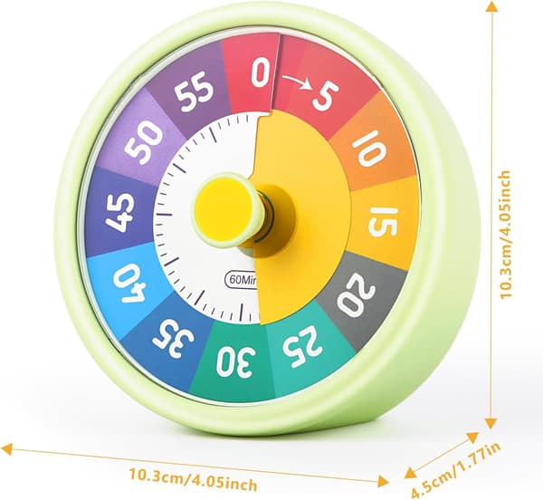 Visuel Timer til Børn, 60 Minutters Nedtællingstimer til Børn og Voksne, til Køkken, Skole_tfrf