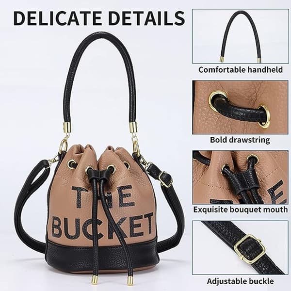 Spandtasker til kvinder, Mini Bucket Bag Khaki KLB