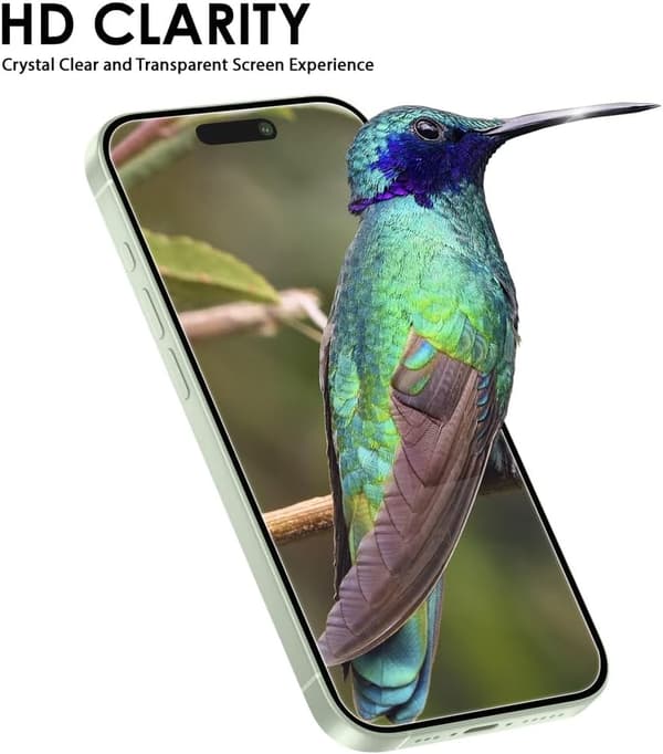4-Pack Screen Protector for iPhone 15 6.1-inch Tempered Glass Film [Ultra HD] [3D Touch] [Case Friendly]