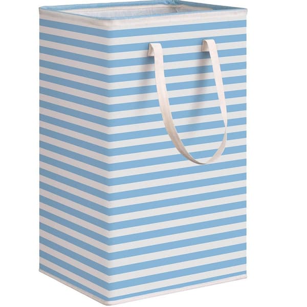 2-pack Large Foldable Laundry Baskets with Handles, Freestanding Storage, Laundry Hamper, Clothes Basket, Toy Basket, Clothes Storage (Blue)