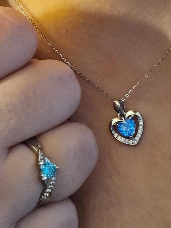 Silverhjerte Halskæde, 925 Sterling Sølv Kæde med Krystalhjerte til Kvinder