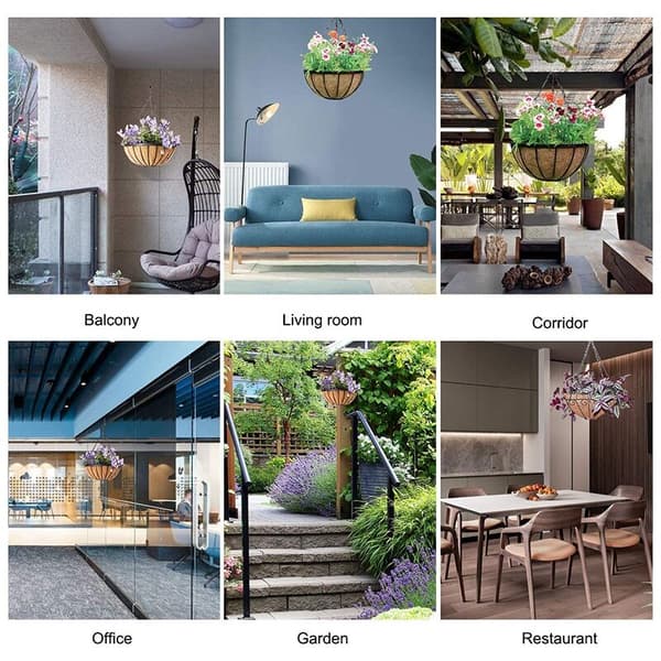 2 st 10 tum runda kokosfoder med non-woven tygfoder 2 st, kokosfoder ersättning kokosnötskal foder för hängande