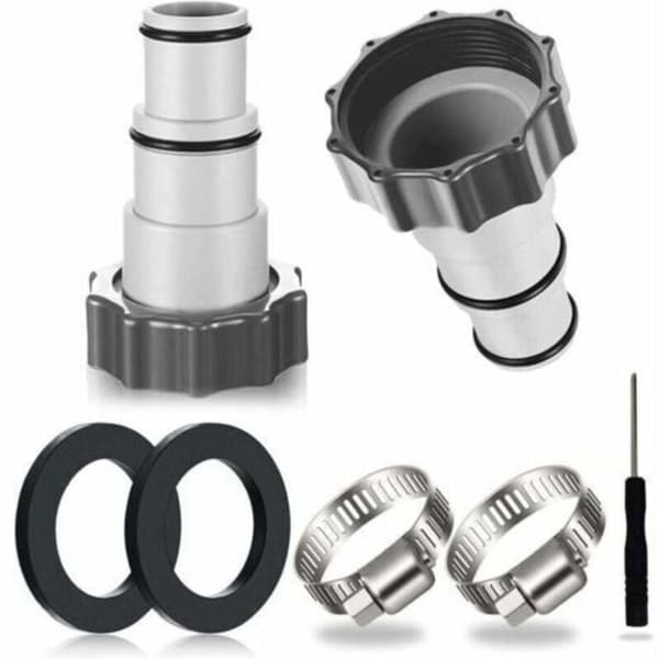2 st Poolslangsadapter, Pooladapter, Adapter för Intex Pool, Pumpslangsadapter, Anslutning för Ø 32 och 38 mm Poolslang