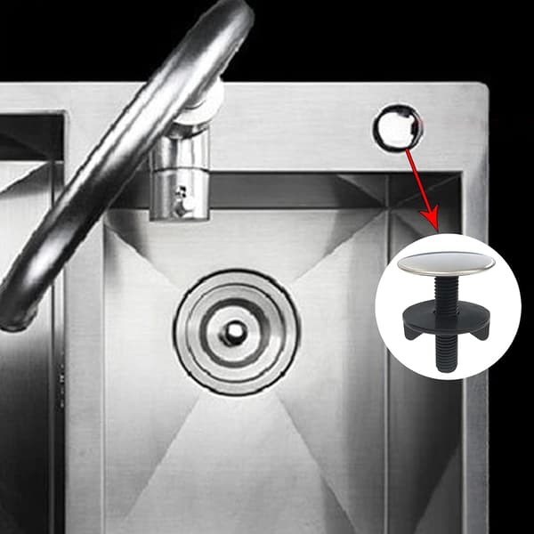 Hulafdækning til køkkenvask i rustfrit stål, børstet metaldesign, sæt med 2