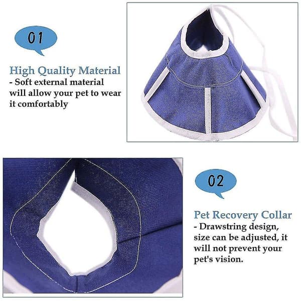 Asocea Adjustable Cat and Dog Collar After Surgery Soft Pet Cone to Prevent Biting, Licking, and Wound Healing
