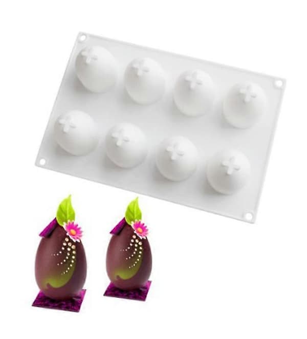 8 Hulls Egg Silikonform Eggform Sjokoladeform Silikon Bakeplate Bakeform Muffinsform6417242330019