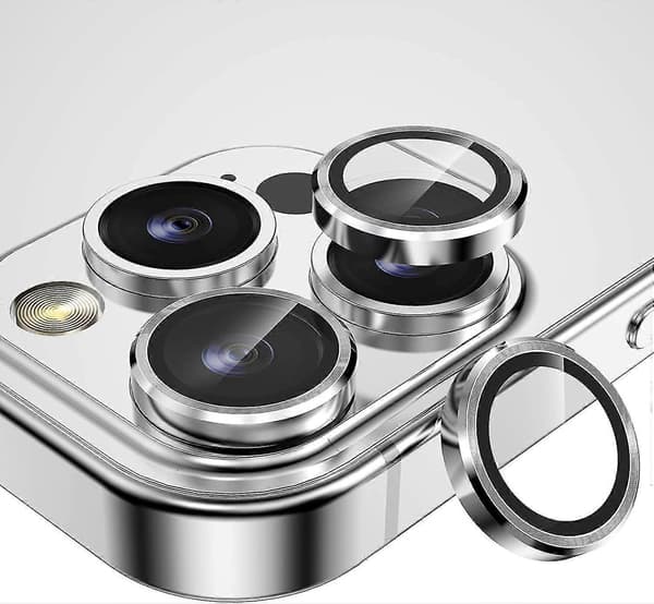 Iphone 14 Pro Max / 14 Pro Camera Lens Protector - 2 Set Metal Anti-scratch Hd Tempered Glass Black