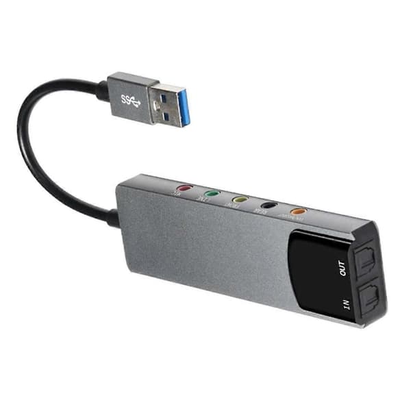 6-i-1 datalydkort 5.1 USB eksternt lydkort multifunksjonell lydkonverter for bærbar PC