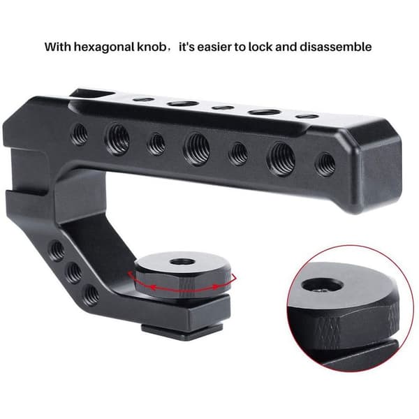 Universal Camera Handle, Camera Grip with Multiple 1/4'' and 3/8''