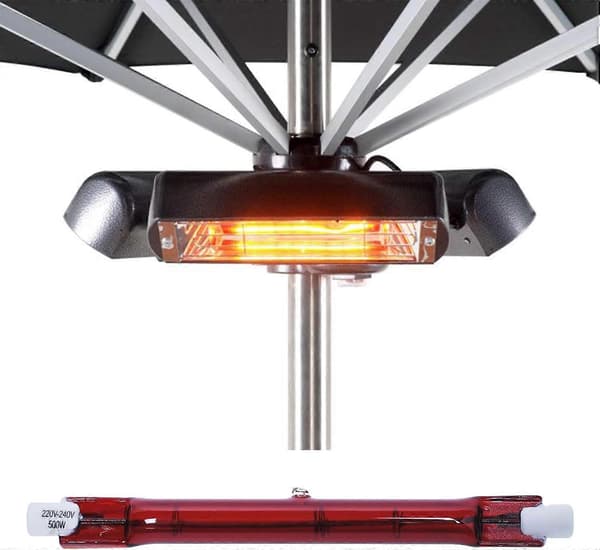 500 Watt Ruby Kompatibel med Heatmaster R7 Halogen Varmelampe til Terrassevarmere - 4-pak