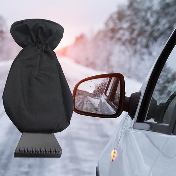 Car scraper with glove, ice scraper with glove windshield scraper, professional car scraper, black