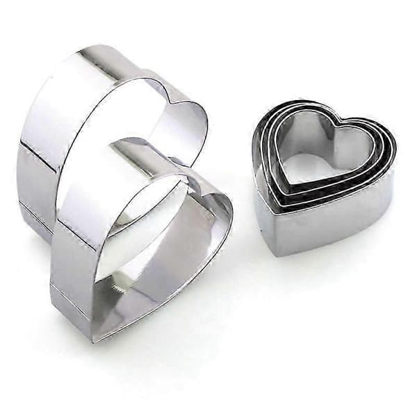 6 Pcs Heart-shaped Stainless Steel Cookie Cutters for Kitchen, Baking, Small Size