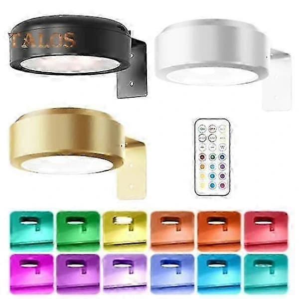 Picture lighting with remote control, 100 Lumen LED, stepless dimming, 3 light modes for artwork and wall frames, gold, 3-pack golden 3pcs 3pcs