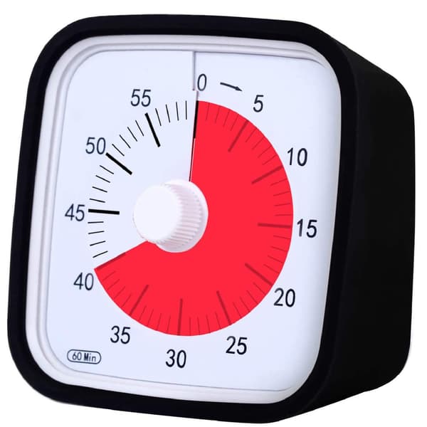 Visuell Timer med Beskyttende Deksel, Oppgradert 60 Minutters Nedtelling