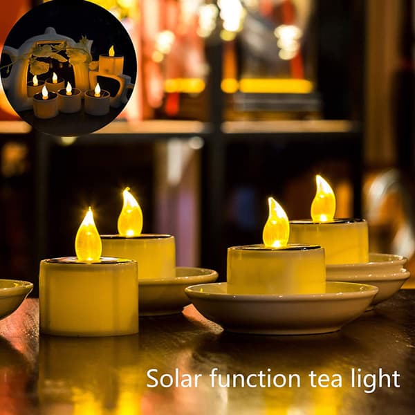 6 stk. Halloween Solar Elektronisk Lys Lille Tevoks LED-lys Røgfrit til Hjemmerestaurant