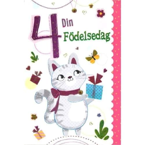 Grattiskort 4 år med katt - Spader