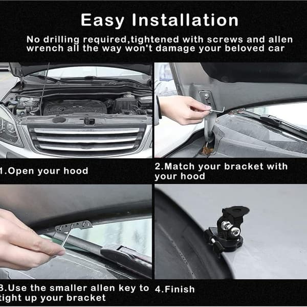 Hood LED Light Bar Mounting Bracket Work Light Bracket Holder Base Universal for Cars Sedans Trucks UTVs SUVs