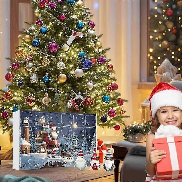 Jul Tomte Adventskalender 2025, 24 dagars julnedräkning överraskningslåda