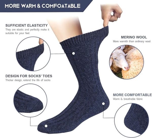 Husstumper - 5 par - Skridsikre strømper - Damehusstrømper - Uldhusstrømper 41-45 - Varme - Opvarmede strømper - Fluffy strømper - Tøffelstrømper ...