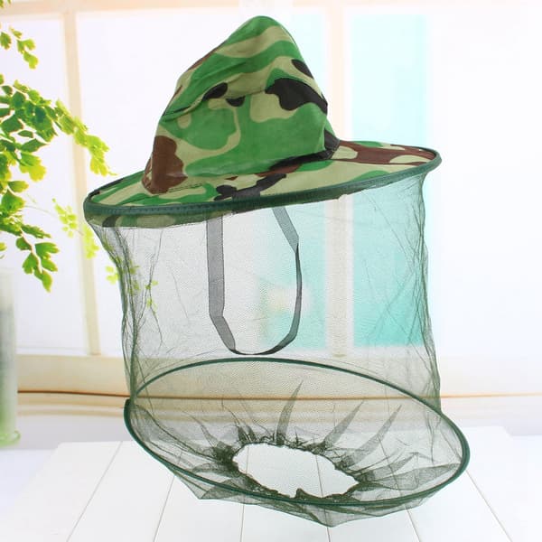 Mosquito Net Mosquito Insect Hat Mesh Fishing Caps Head Net Face Protector Camouflage Camping Kit