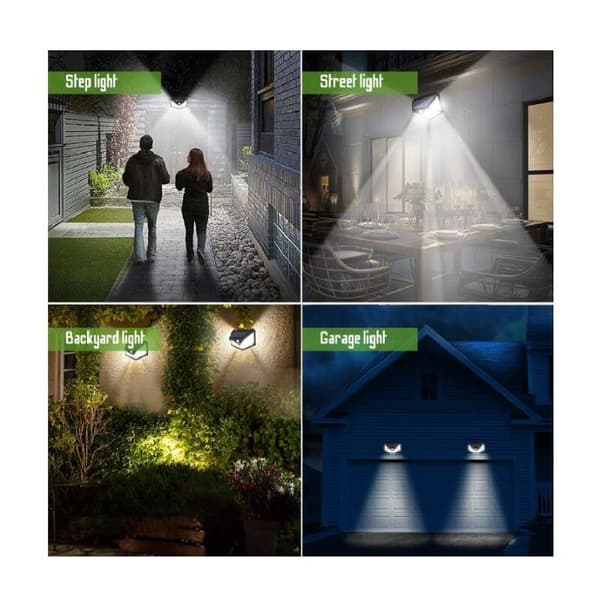 Solcellelampe, 1 stk. 100 LED (sort), egnet til have, udendørs, gård