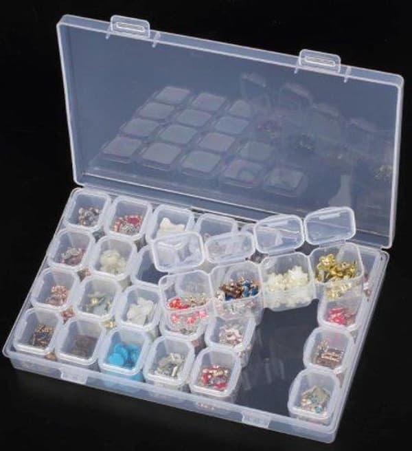4 x - Diamond Painting Storage Box 28 Compartments - Diamond Painting Sorting Box