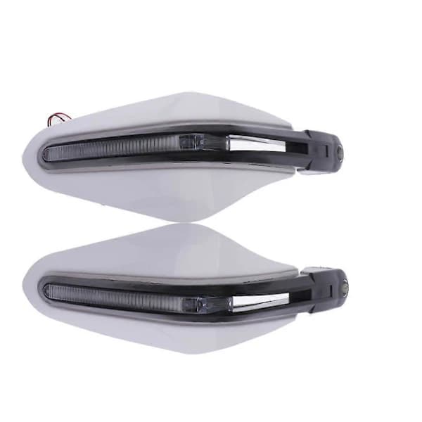 Motorcycle Handguards with 3W LED Light ABS Windproof Hand Protectors for Most Motorcycles White Pair White White