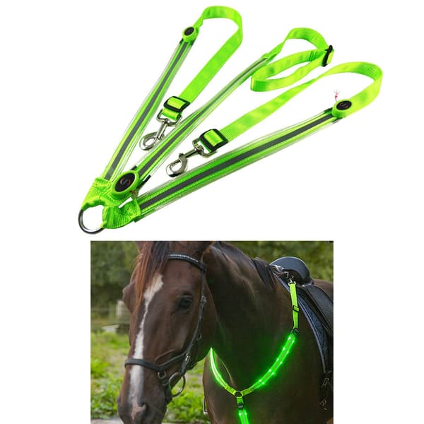 LED-brystplate for hest, høy synlighet, justerbart sikkerhetsutstyr for ridning