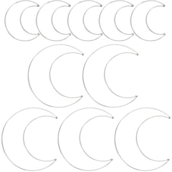 10 stk Drømmefanger Jernring Måneformet Drømmefanger Håndlaget DIY Drømmefanger (5 stk Liten Måne+5 stk Stor Måne)
