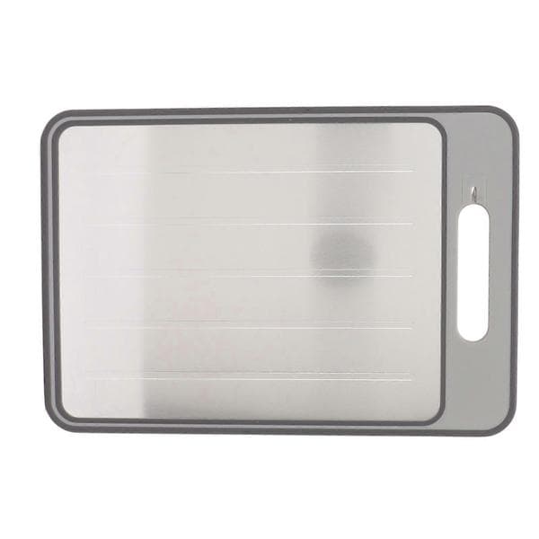 Thawing Tray Double-Sided Grinding Thawing Mat with Knife Sharpener for Frozen Meat Grey