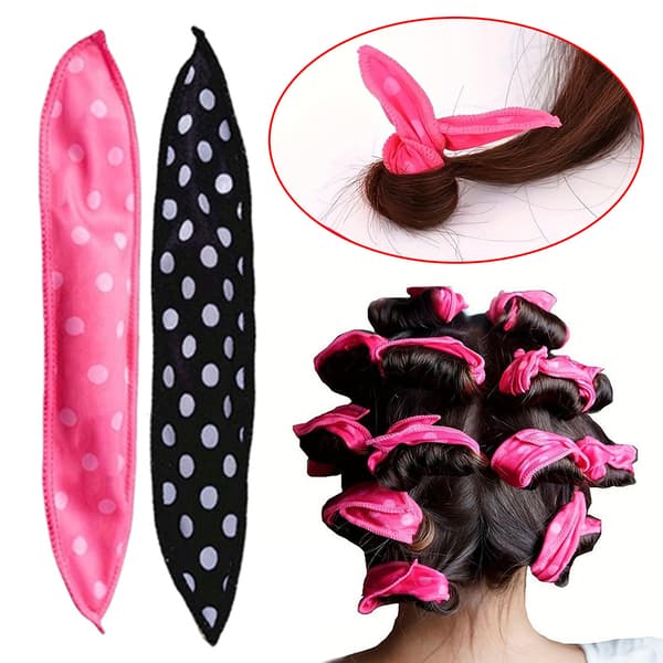 Fleksible Bløde Varmeløse Hårruller 10 stk./sæt Sovende Hårruller Naturlige Krøller Sovende DIY Svampe Hårstylingværktøjer Pink 10 stk. Pink 10pcs