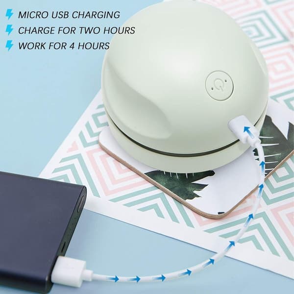 Table Vacuum Cleaner with Cleaning Brush - USB Charging, Powerful, Quiet KLB