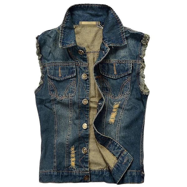 Retro ermeløs dongerivest for menn (Ruipei)