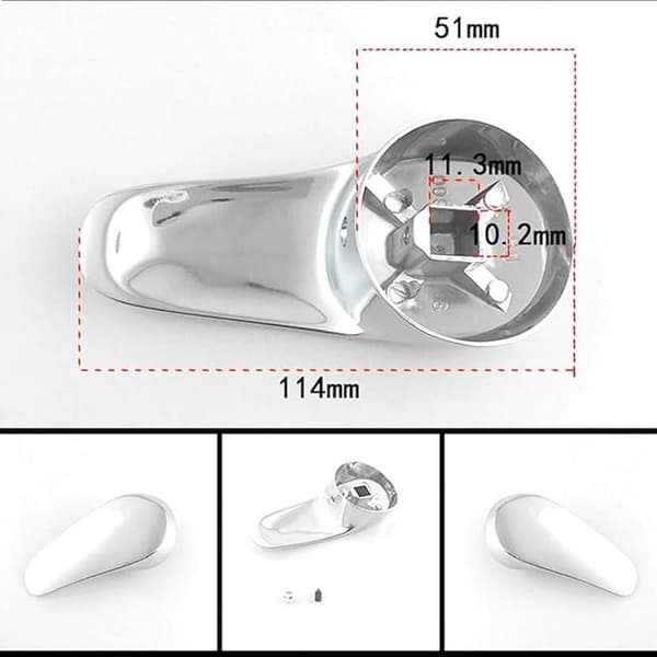 40mm Single Faucet Handle Replacement with Screw Hot Cold Faucet Handle for Kitchen Bathroom Faucet (Silver)