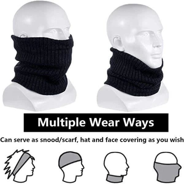 Vinterhettegensere for menn og kvinner med fleece-skjerf - 1-pakning