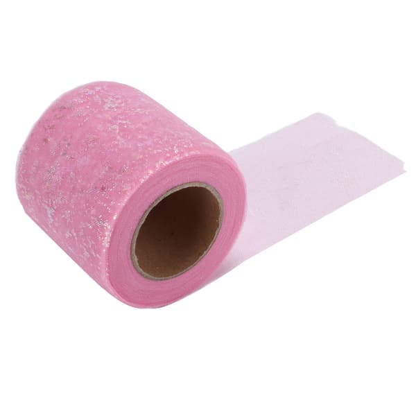 Tyullstoff DIY Håndverk Slitestyrke Symfoni Polyester Lett Bærbare Tyullruller 6cm Lys Rosa