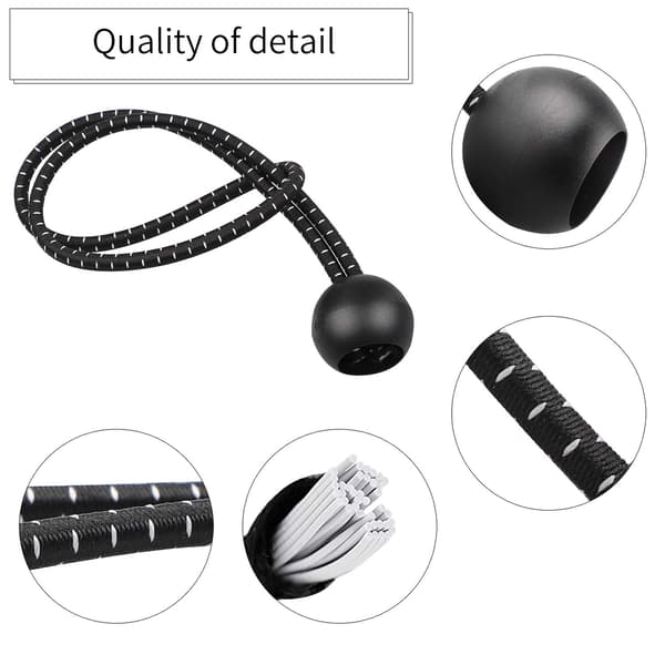 10 Pieces Rubber Straps with Ball, 3 pcs x 10 cm + 4 pcs x 15 cm DXGHC