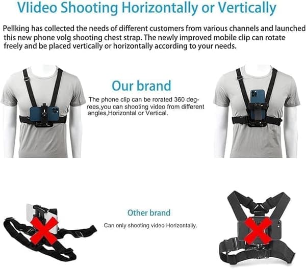 Mobile Clip for Action Camera - POV Mount with Remote Control, Compatible with GoPro, Samsung, iPhone - Camera Remote Shutter