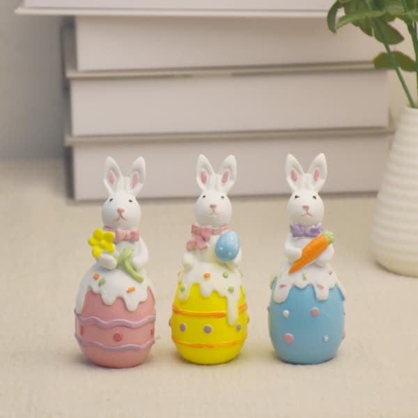 3 stk påskeharefigurer - Fargerik vårdekorasjon 3pcs Easter Egg Bunny 3pcs Easter Egg Bunny