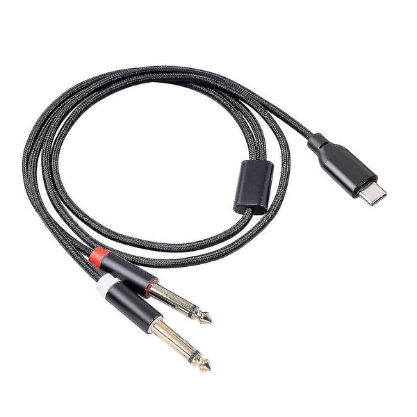 USB C til Dobbelt 6,35 mm Audio Stereo Kabel Type C til Dobbelt 6,35 mm Audio Ledning til Smartphone Multimedie