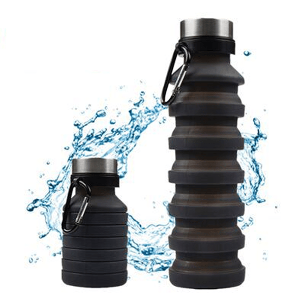 1-pak foldbar vandflaske, sort - 532 ml genanvendelig BPA-fri
