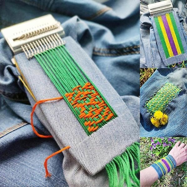 Darning Loom Small Weaving Kit Wooden Weaving Tool DIY Beautiful Weaving Arts on Clothes Socks