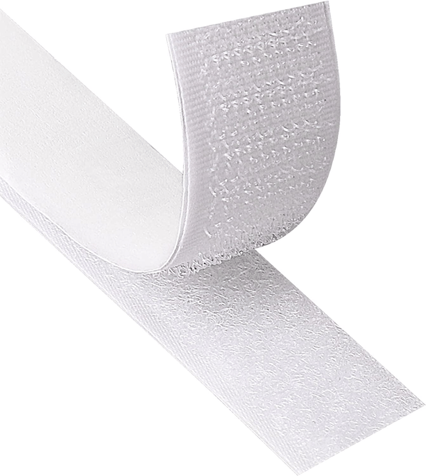 Velcro tape with self-adhesive tape, white