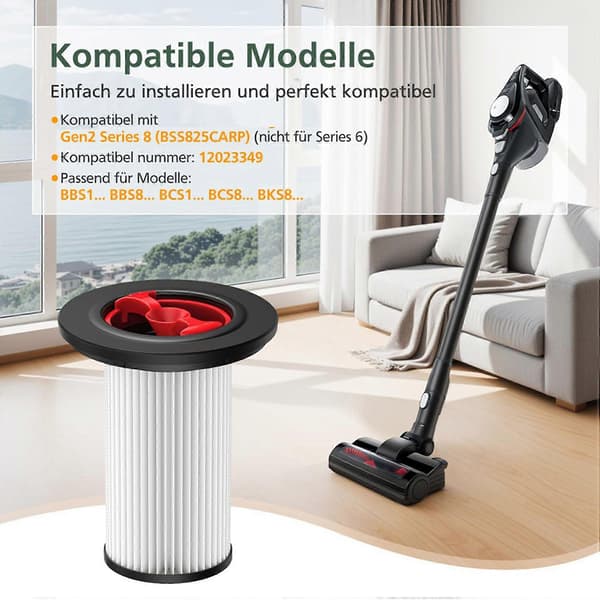 4x erstatningsfilter til Bosch Unlimited Gen2 Series 8 støvsuger, HEPA-filter til Bosch støvsuger 12036642