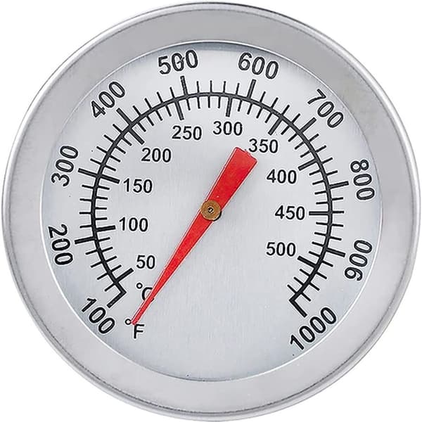 Grilltermometer, ovntermometer i rustfrit stål, maks. 500 °C/1000 °F, analogt display