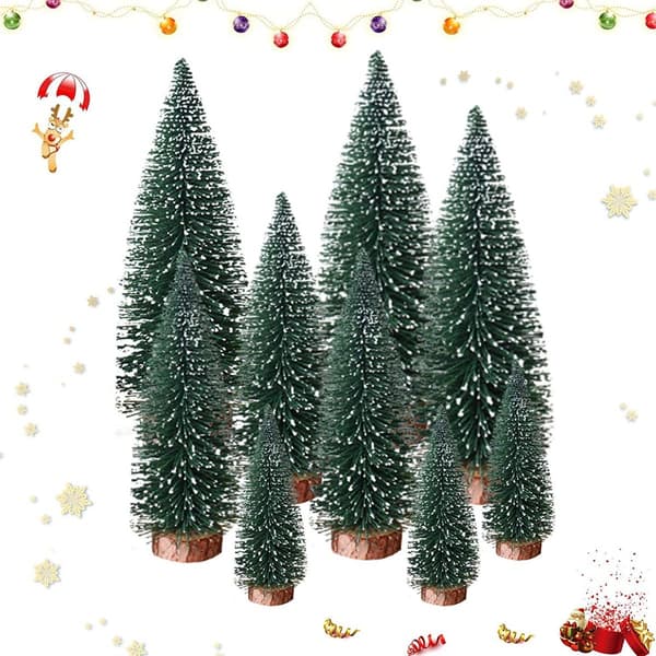 Miniature Artificial Christmas Tree, 9 Pieces Miniature Artificial Christmas Tree with KLB