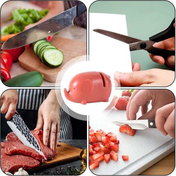 Knife Sharpener - Pull-Through Sharpener - Non-Slip Knife Sharpener - Knife Sharpener - Whetstone - Knife Sharpening System for Kitchen Knives