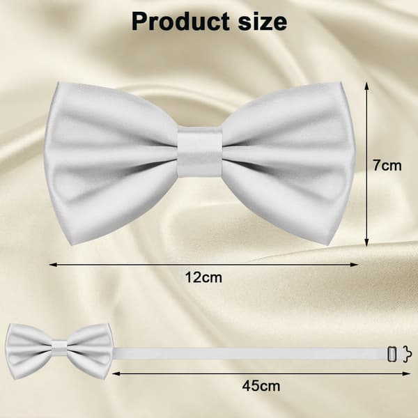 Herre Slips, Klassisk Ensfarvet Slips til Mænd, Satin Smoking Slips, Justerbar Formel Slips til Fest, Bryllup Lysegrå Light grey